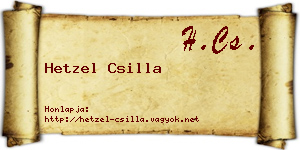 Hetzel Csilla névjegykártya